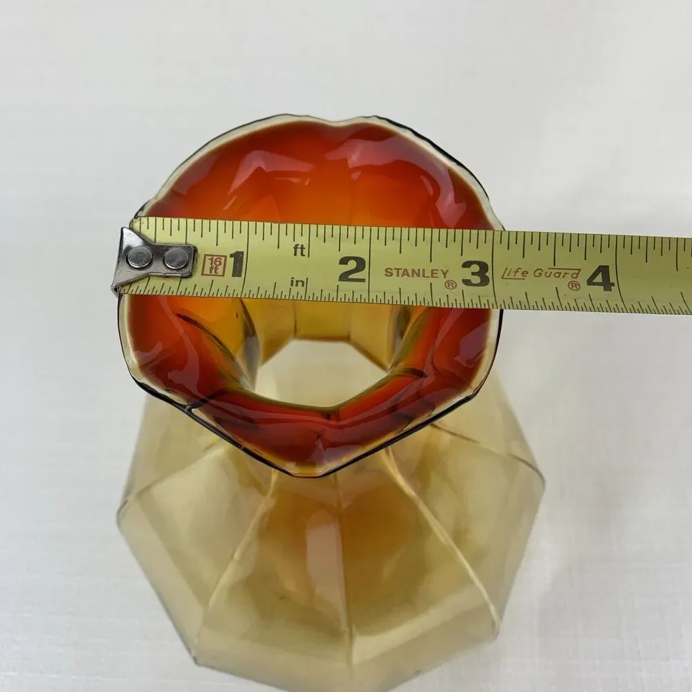 Vintage Tiara Amberina Vase 8